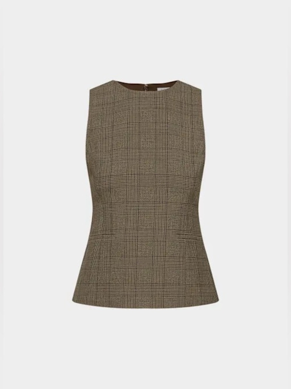 Babaton Aritzia Bellevue Top  TYSON CHK BROWN/TAUP Size 6